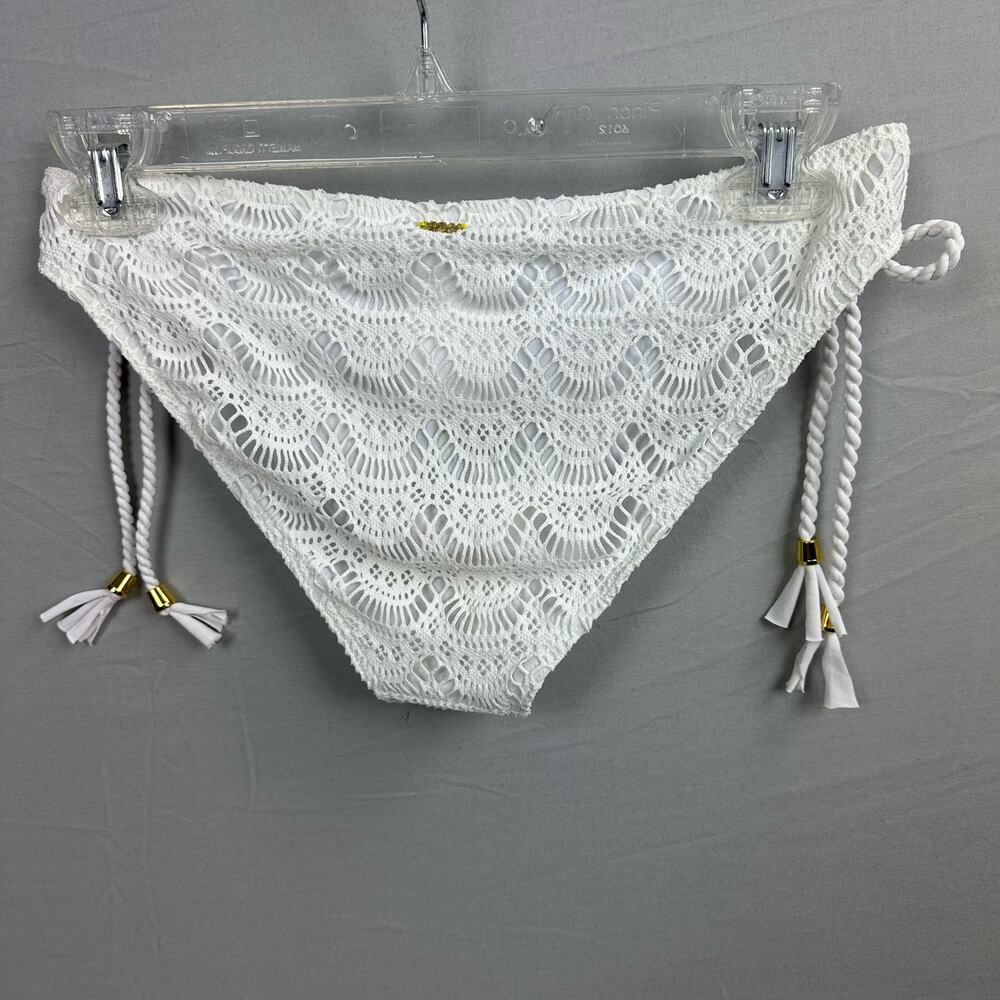 Roxy Gypsy Moon 70s Lowrider Tie Side Bikini Bottom White Women’s Large - Picture 6 of 7
